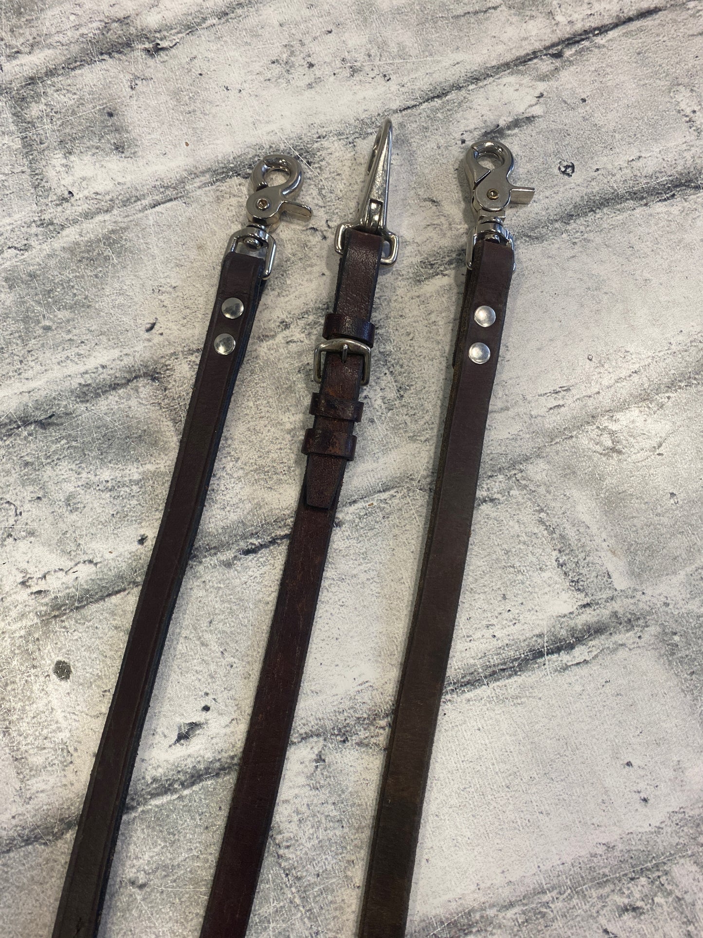 Laced Rein Dog Leash Brown 42-45"