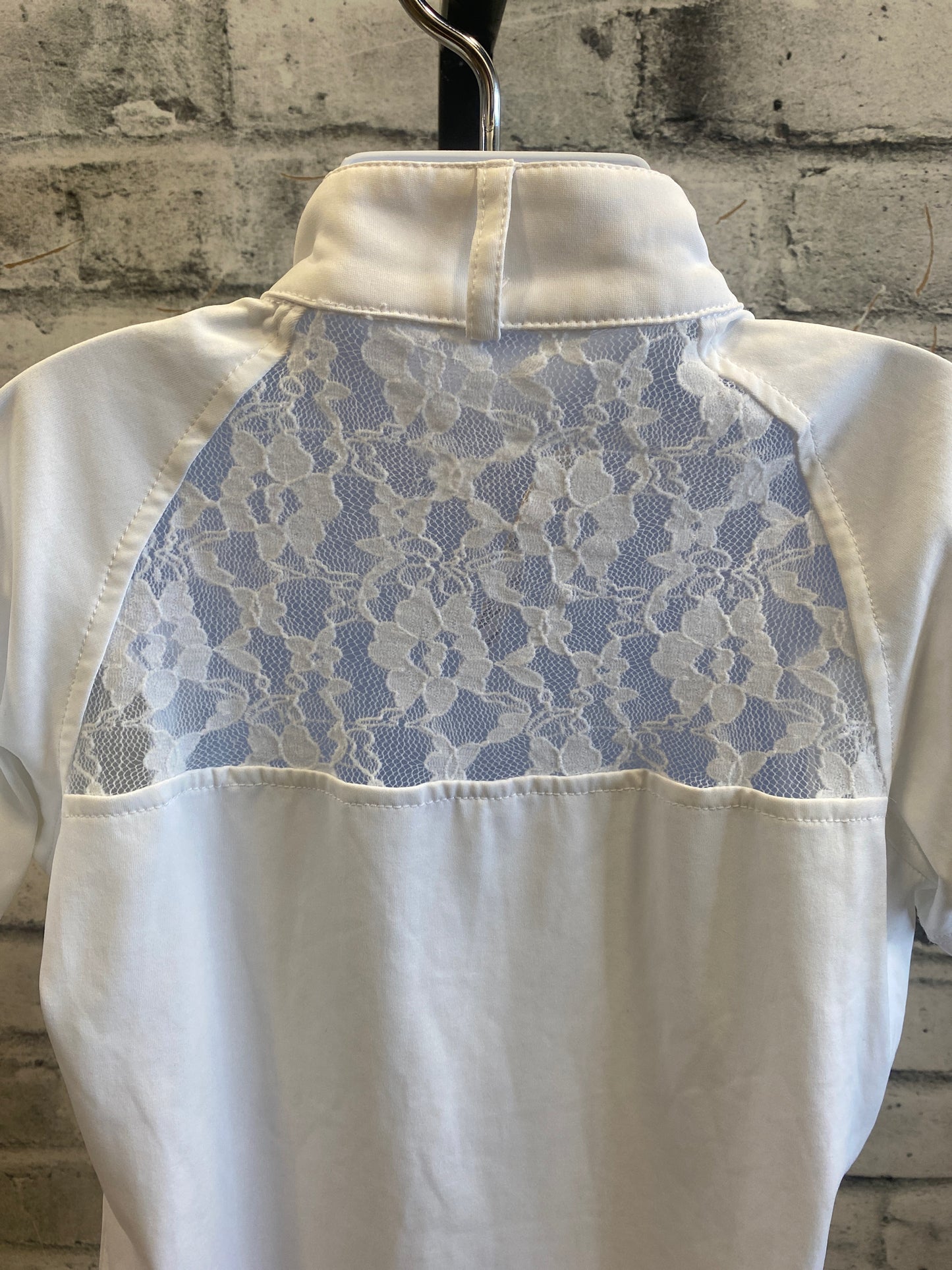 Elation Platinum SS Show Shirt White Lace Childrens M