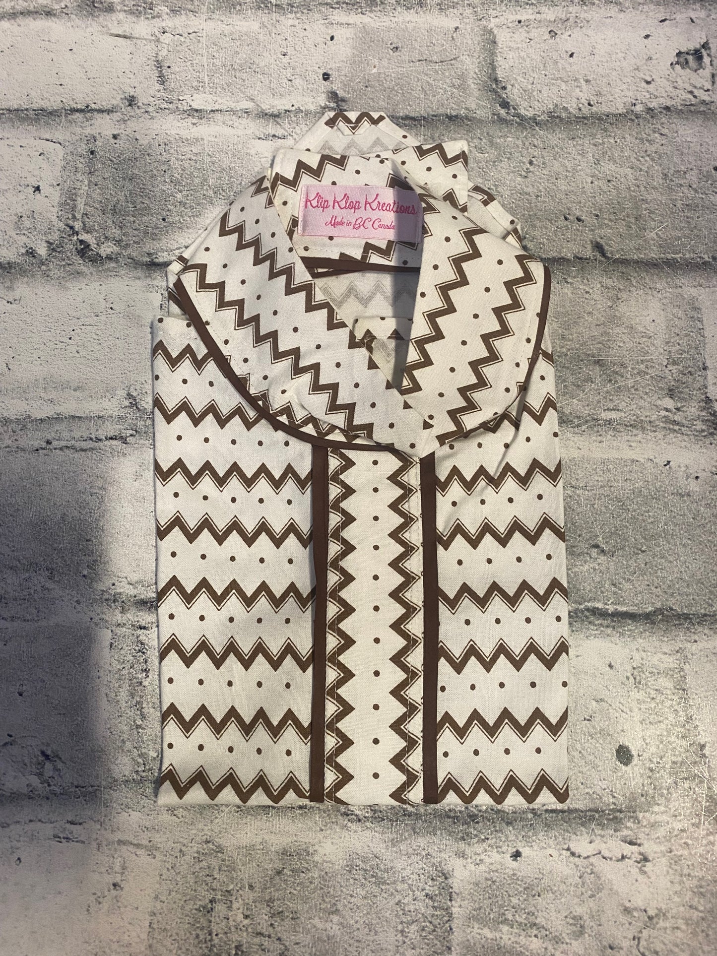 Klip Klop Kreations Patterned Dickie w/ Chocolate Trim