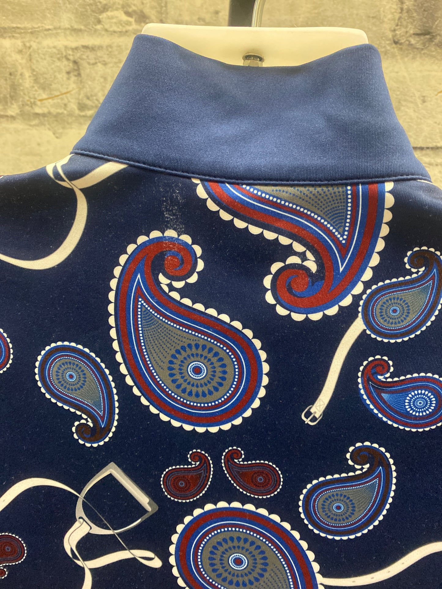 Arista LS 1/4 Zip Navy Paisley S
