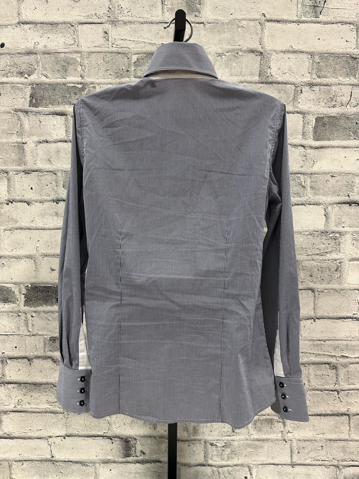 Fior Da Liso LS Show Shirt Navy Plaid M (EU 38)