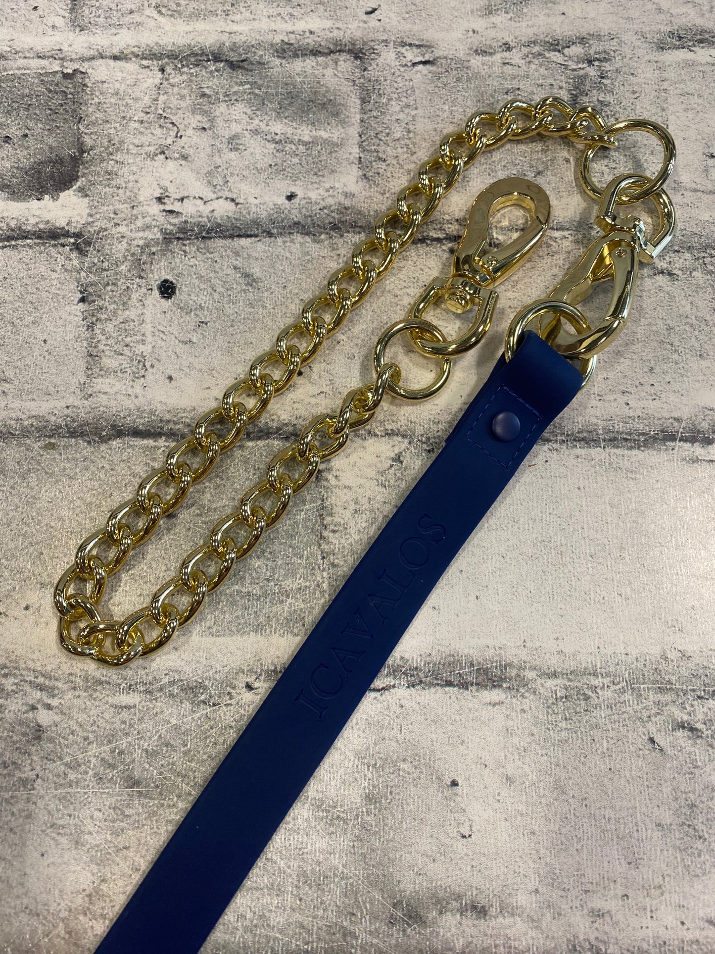 Icavalos Rubber Halter+ Chain Lead Blue Cob