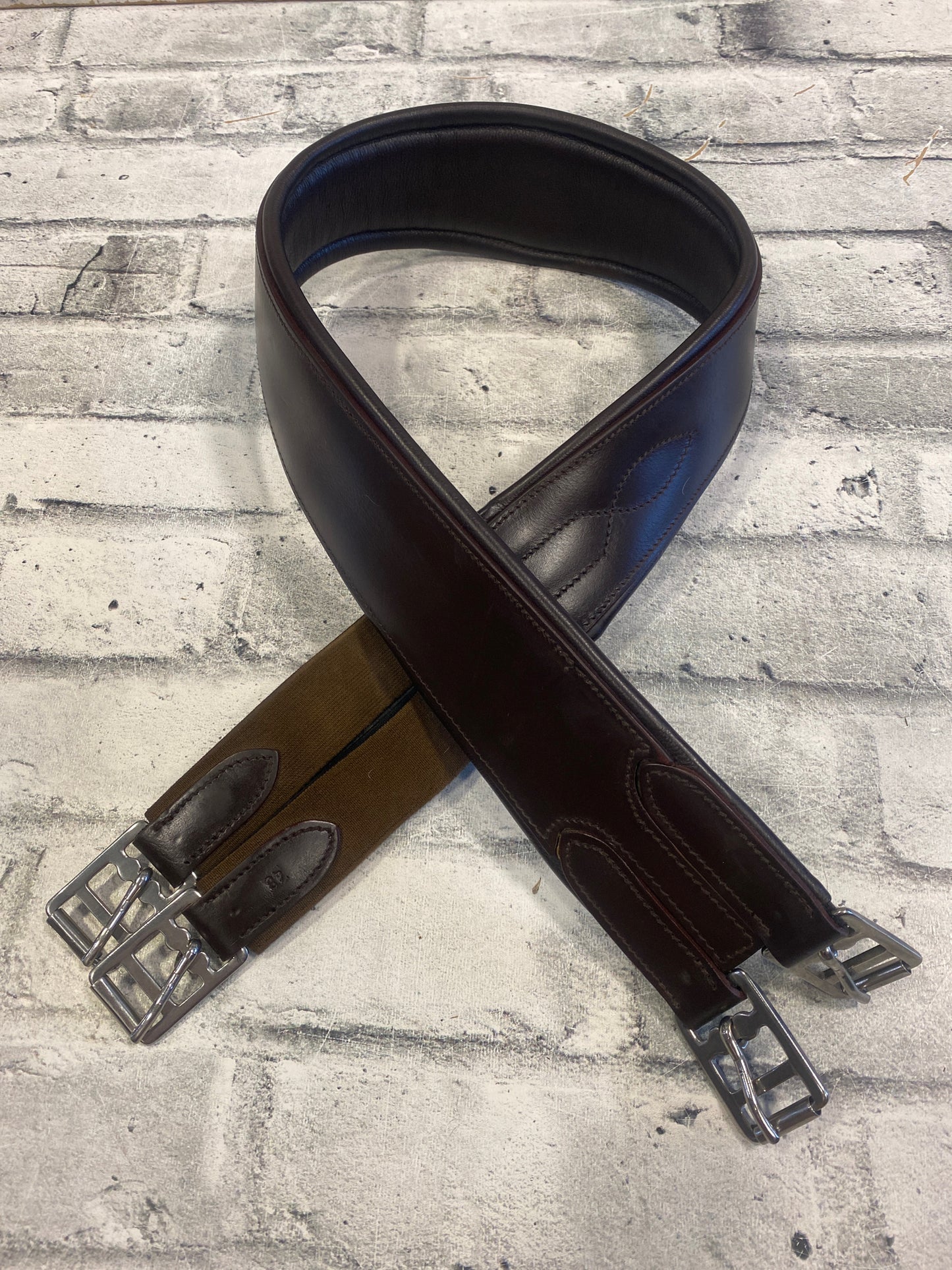 48" One Sided Elastic Leather Girth