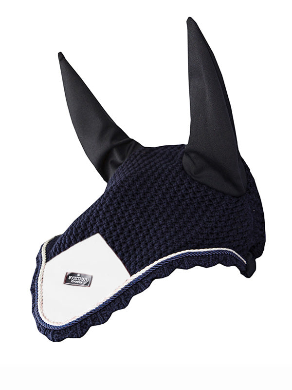 Equestrian Stockholm Midnight White Edge Ear Bonnet Full