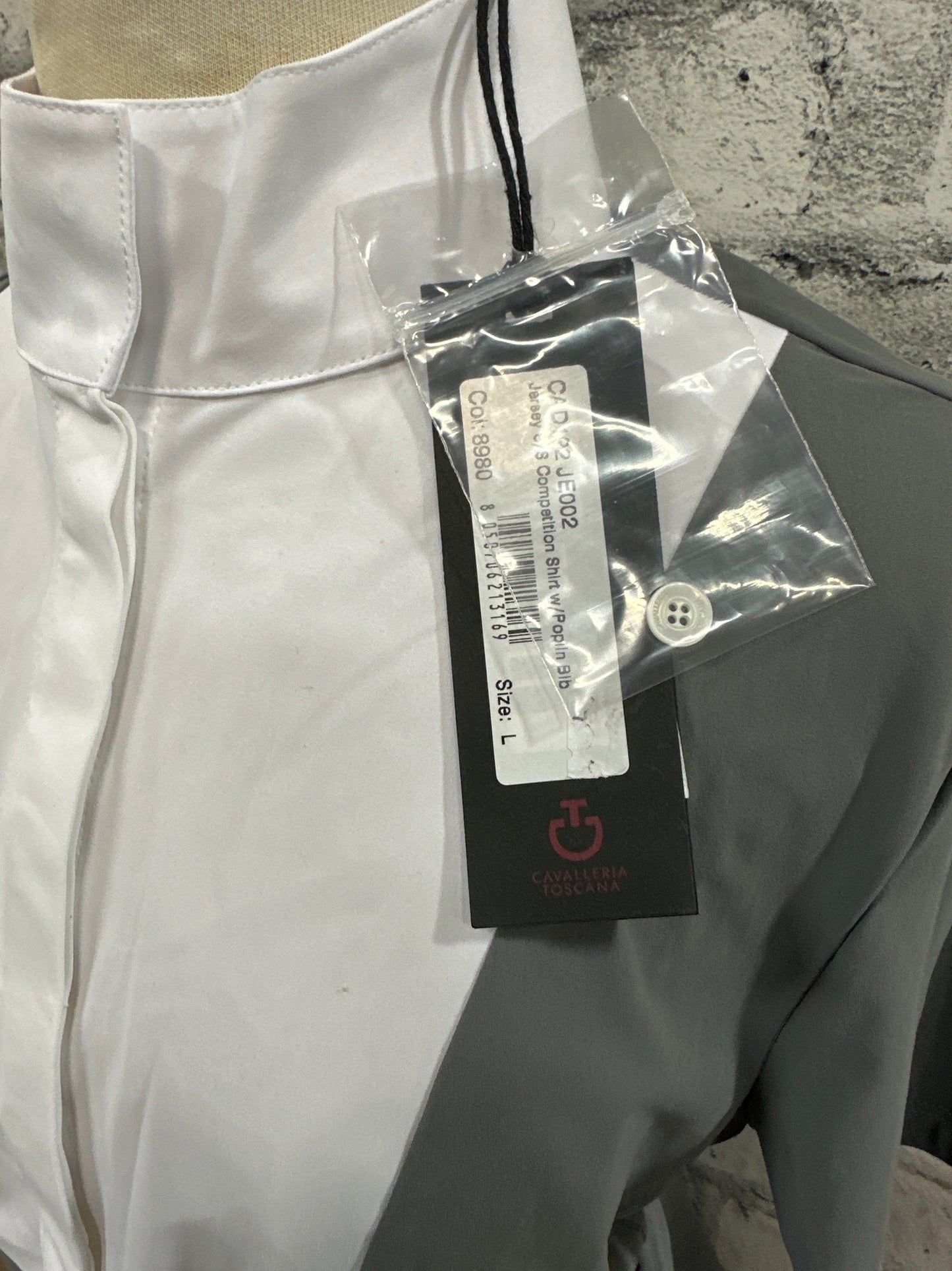 Cavalleria Toscana Jersey S/S Show Shirt w Poplin Bib L