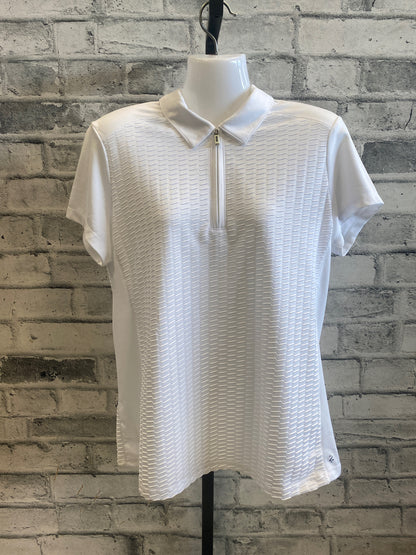 IZOD Cool-FX 1/4 Zip SS Shirt White L