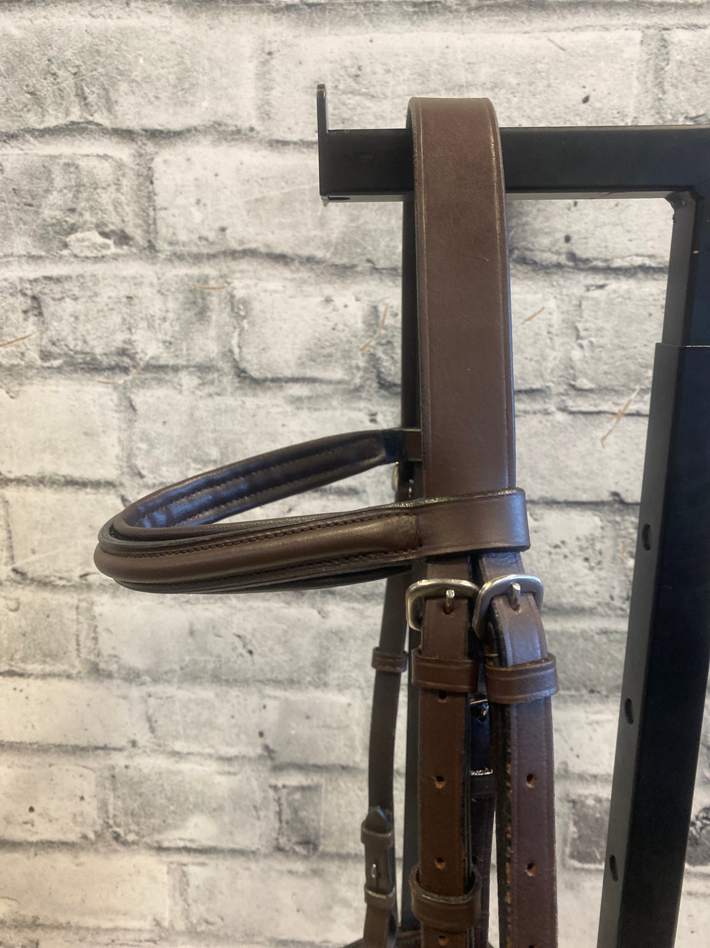 Raised Leather Flash Bridle w Removable Padding Brown F