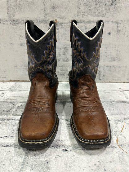Old West Square Toe Cowboy Boots Grey/Purple13D