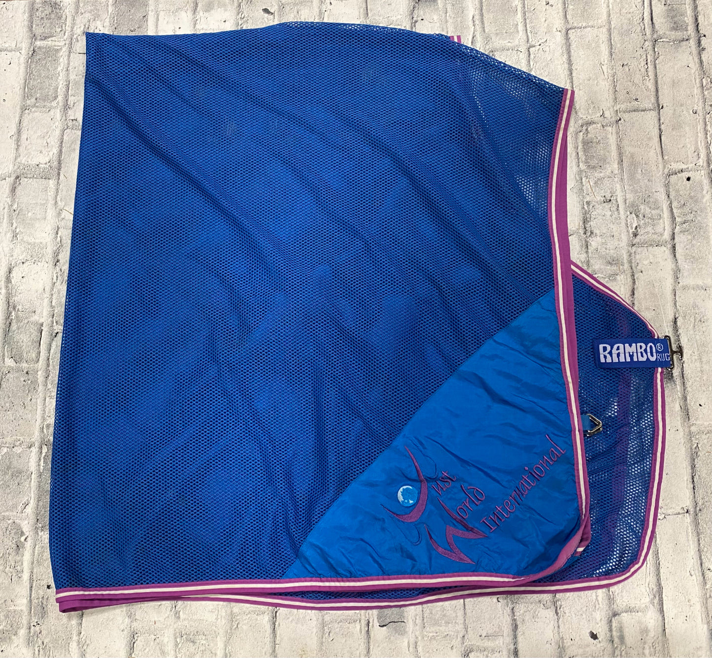 78" Rambo Scrim Sheet Blue & Purple Embroidered