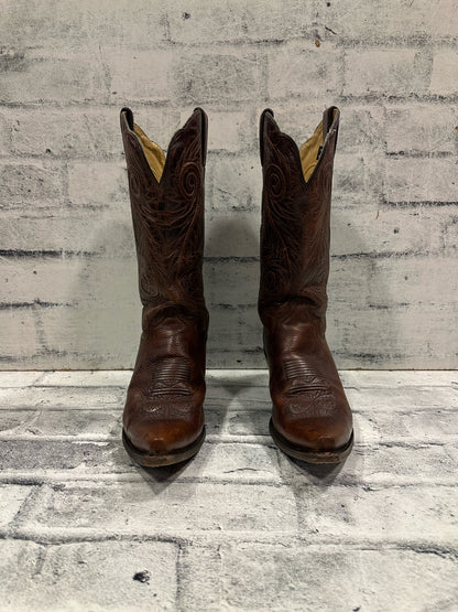 Justin Pointed Toe Cowboy Boots Brown 10C