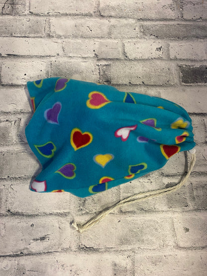 Klip Klop Kreations Fleece Saddle Cover + Helmet Bag - Multicolour Hearts