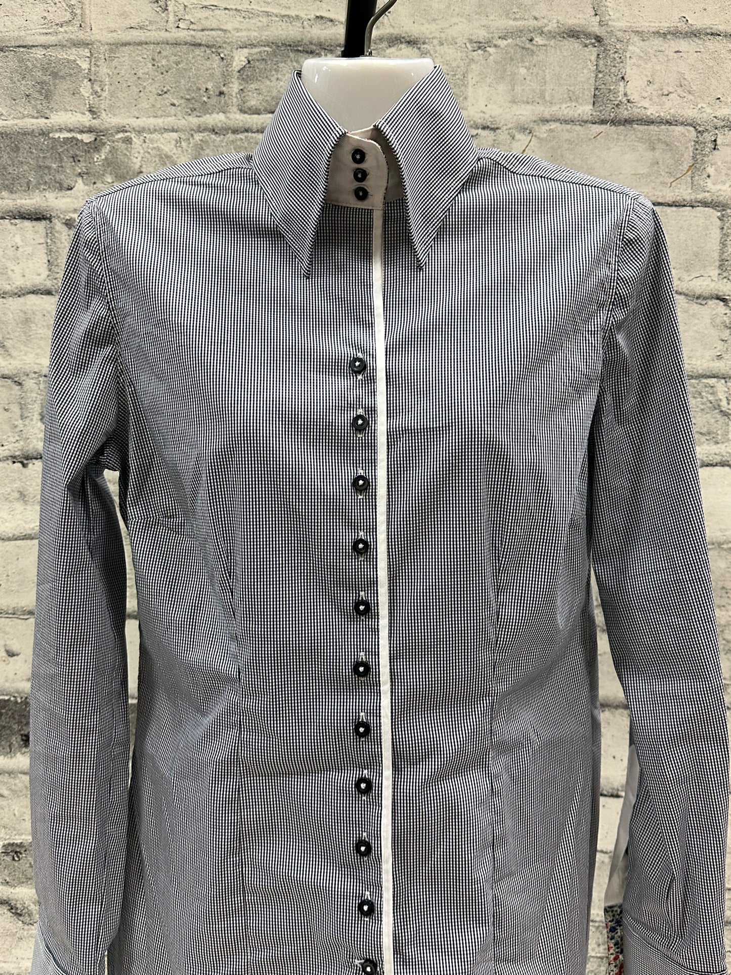 Fior Da Liso LS Show Shirt Navy Plaid M (EU 38)