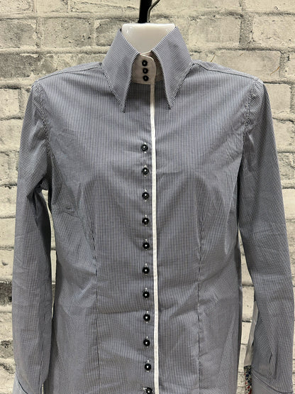 Fior Da Liso LS Show Shirt Navy Plaid M (EU 38)