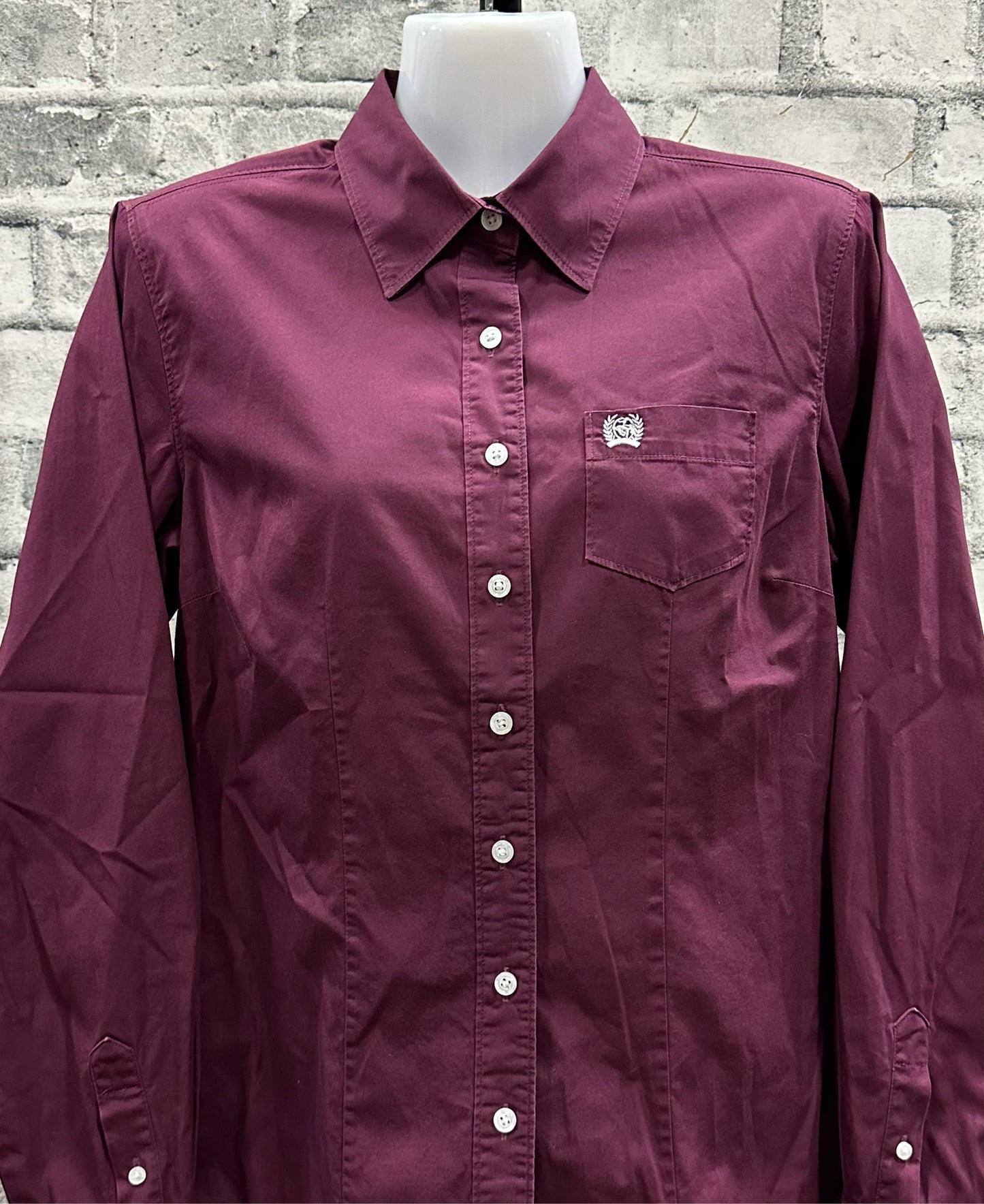 Cinch Button Up Show Shirt Wine M