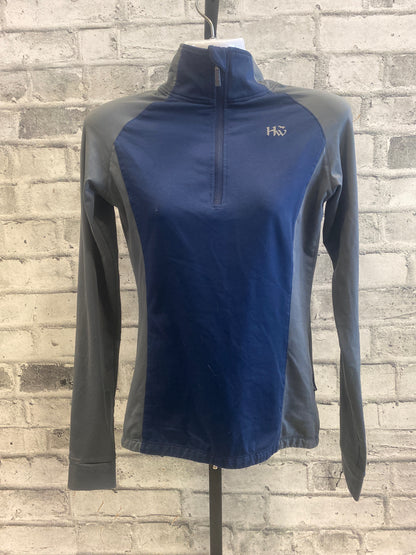 Horseware 1/4 Zip LS Shirt Navy/Grey XXS