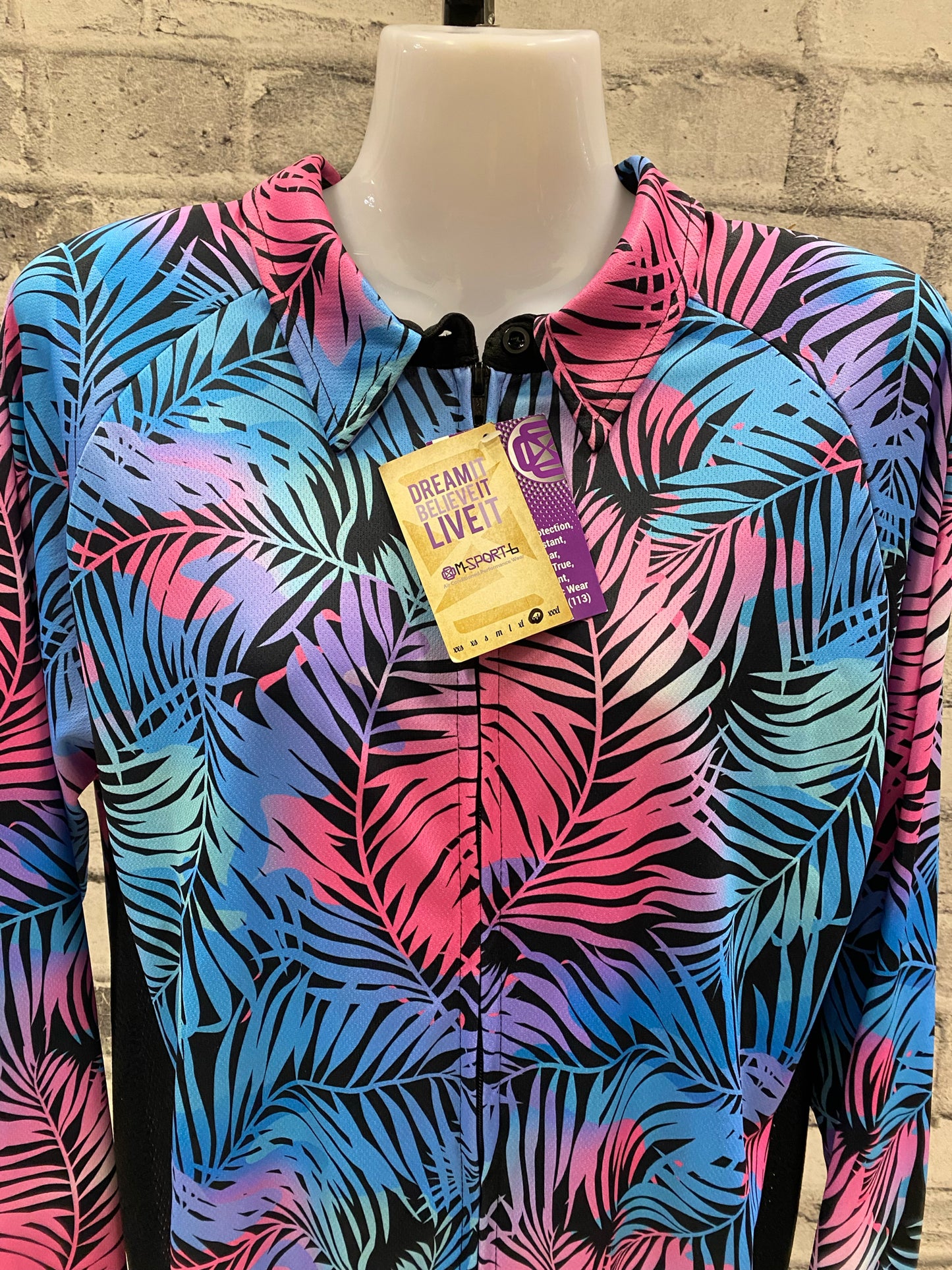 M Sport 6 Air Conditioned Sports Wear Shirt 2XL Neon Palms NEW