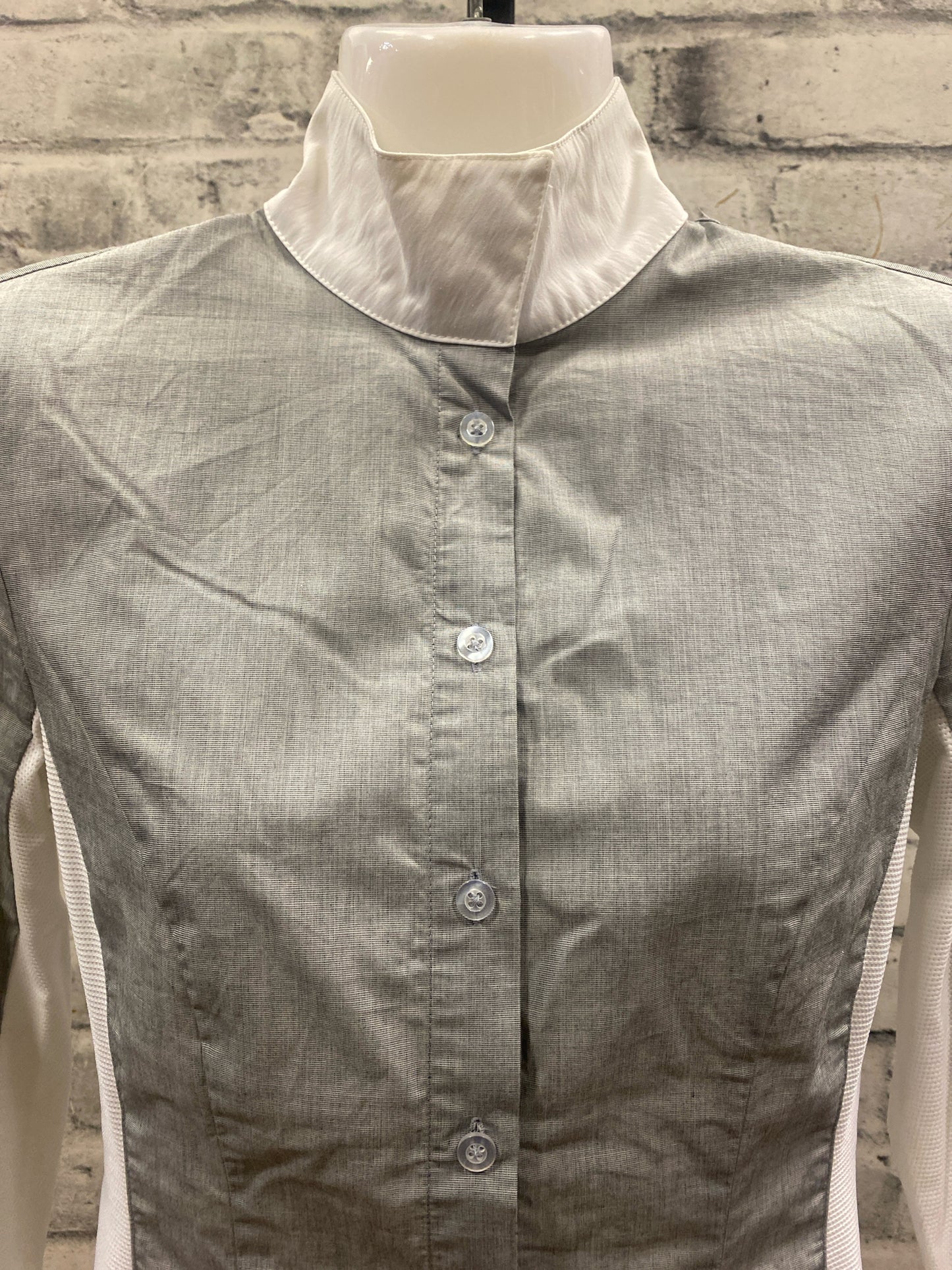 Asmar LS Show Shirt Grey & White XXS