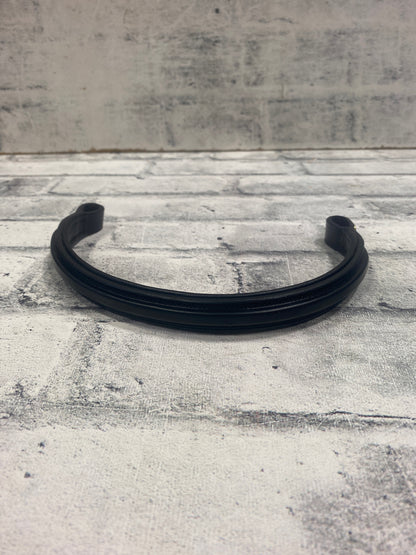 BR Raised Leather Browband Black 15.5"