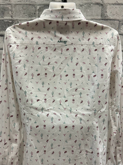 Ariat Button Up Show Shirt White/Multi M