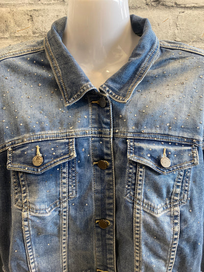 Bejewelled Cropped Denim Jacket L
