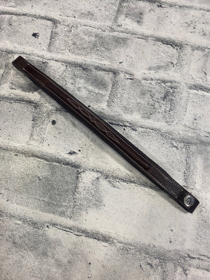 13" Mondega Brown Raised Fancy Stitch Browband