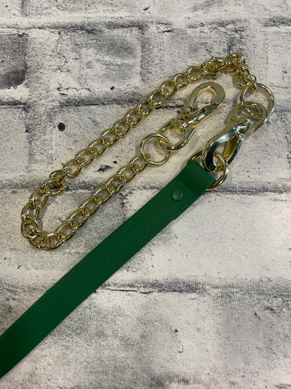 Icavalos Rubber Halter+ Chain Lead Green Cob