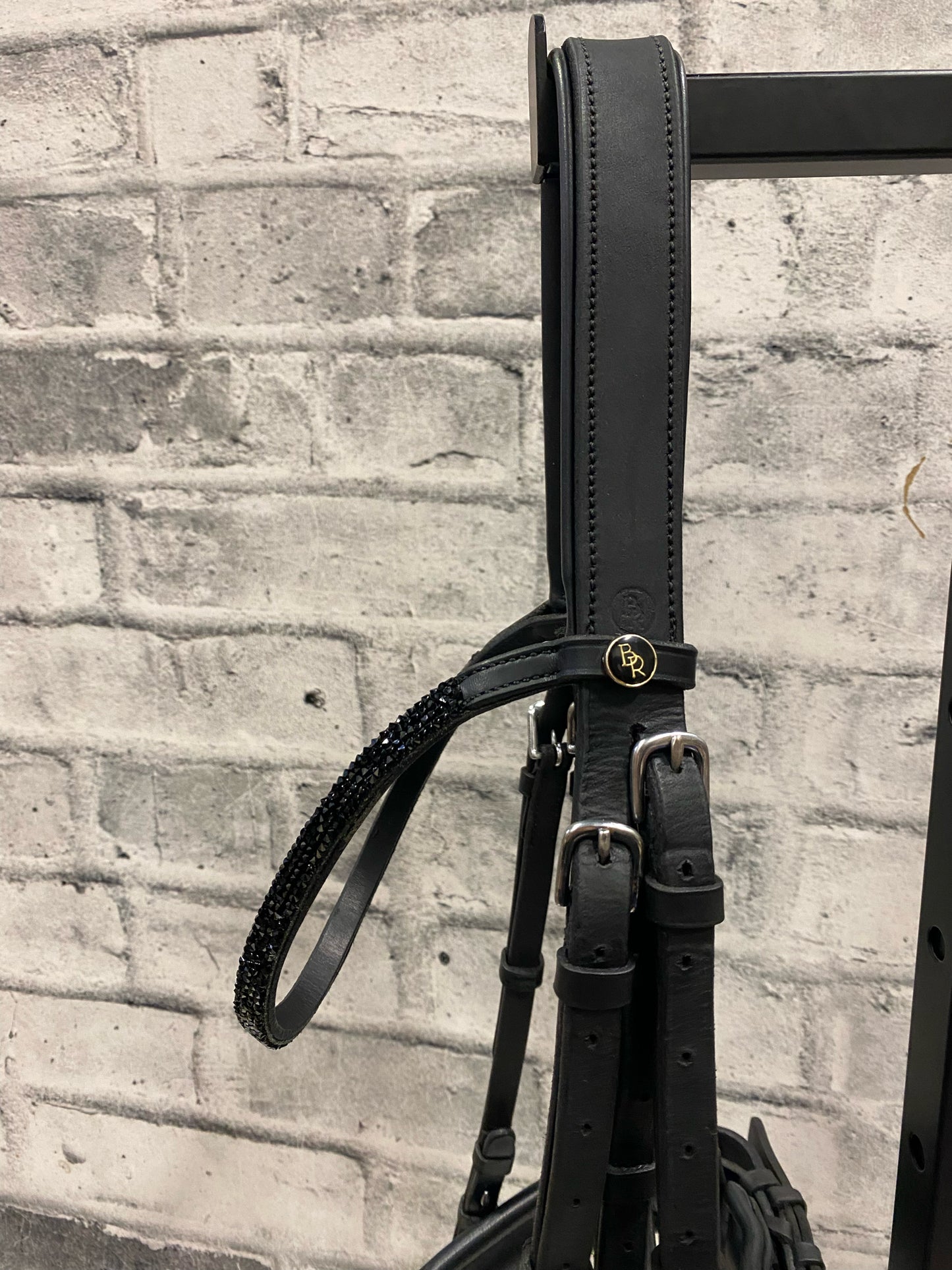 BR Dressage Bridle w/ Flash + Crank Noseband Black F