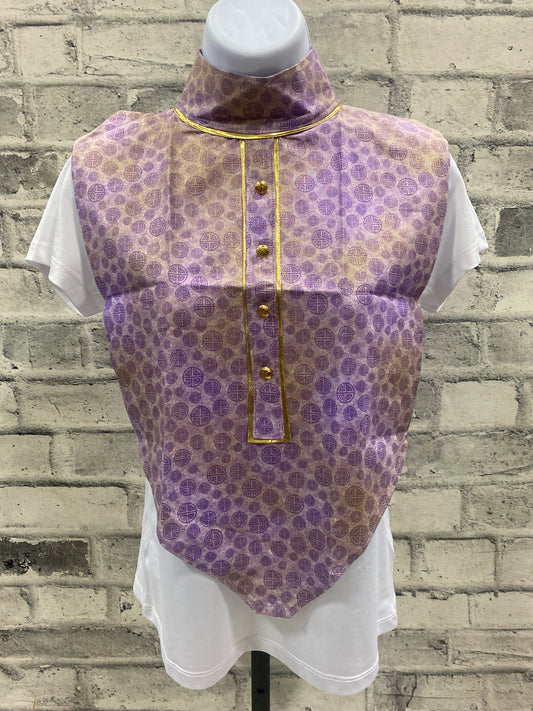 Klip Klop Kreations Dickie - Purple Circle Pattern + Gold Piping + Gold Buttons