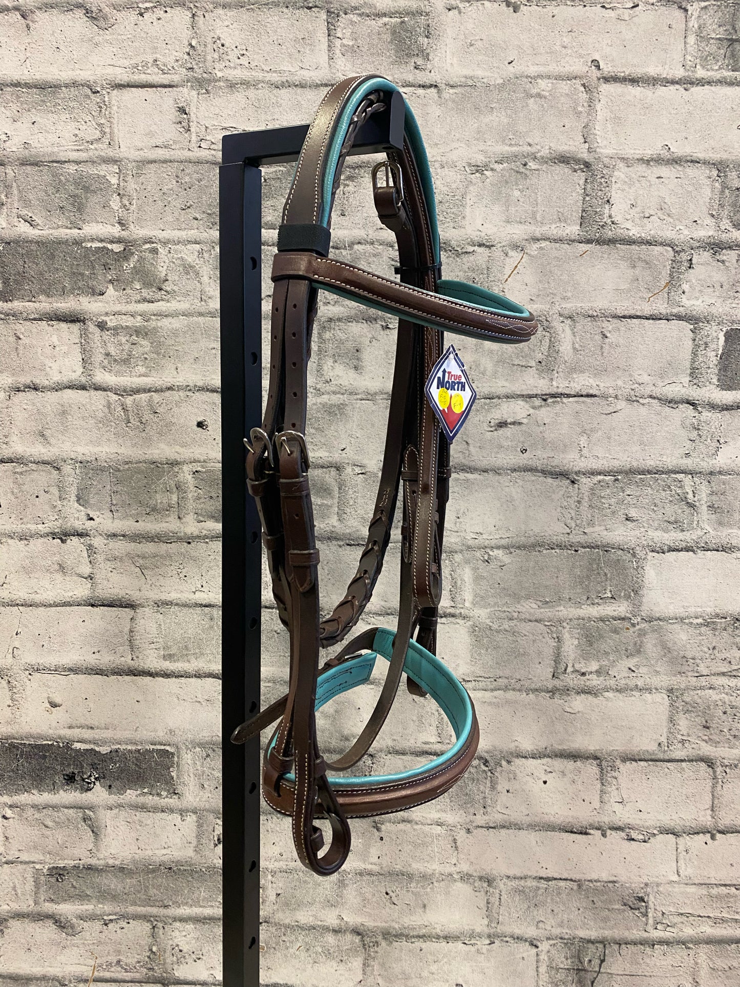 True North Fancy Stitch Blue Padded Bridle + Laced Reins F