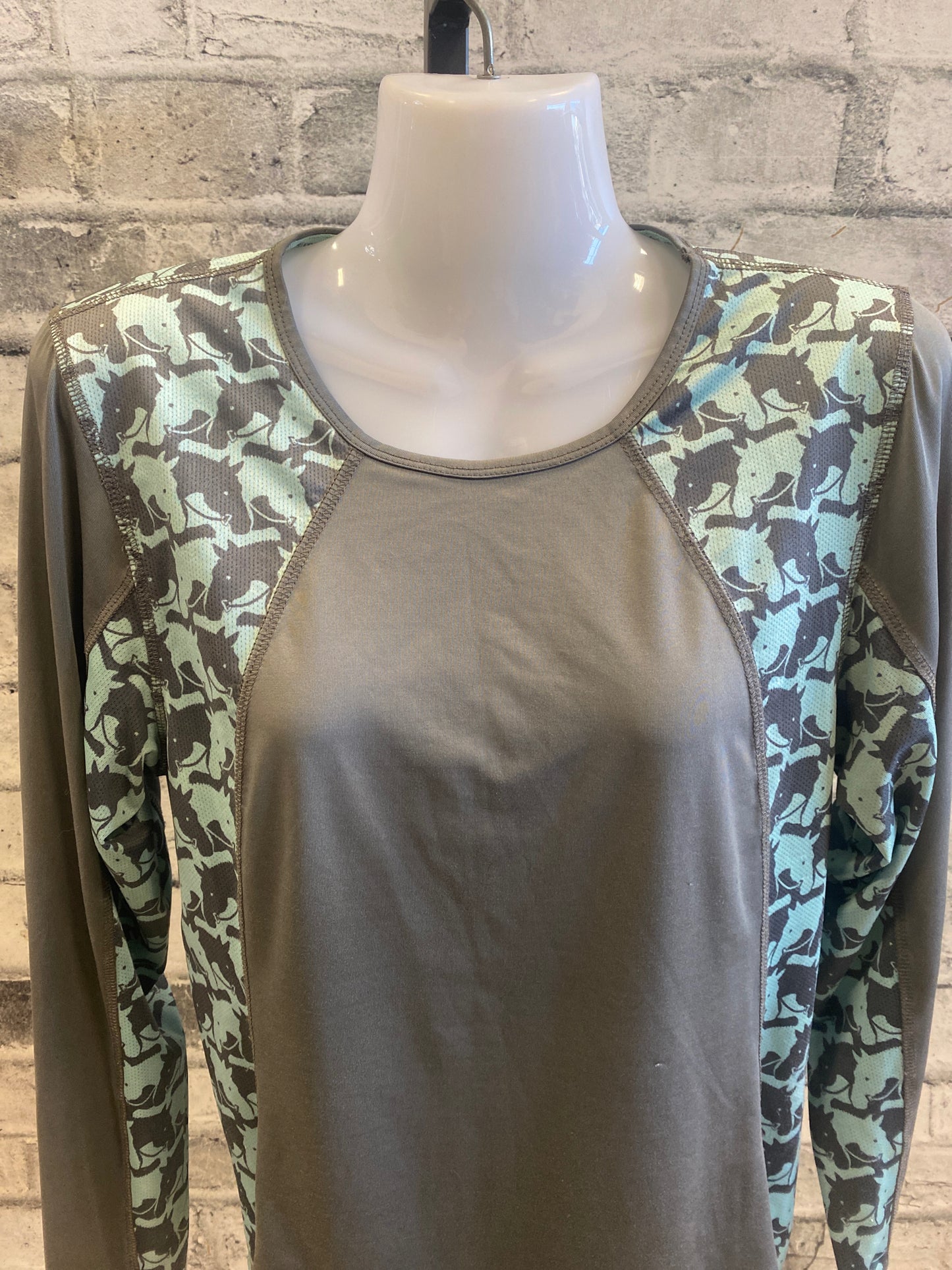 FOAL LS Baselayer Shirt Grey/Horses M