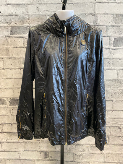Asmar Shiny Windbreaker Jacket Black/Gold L
