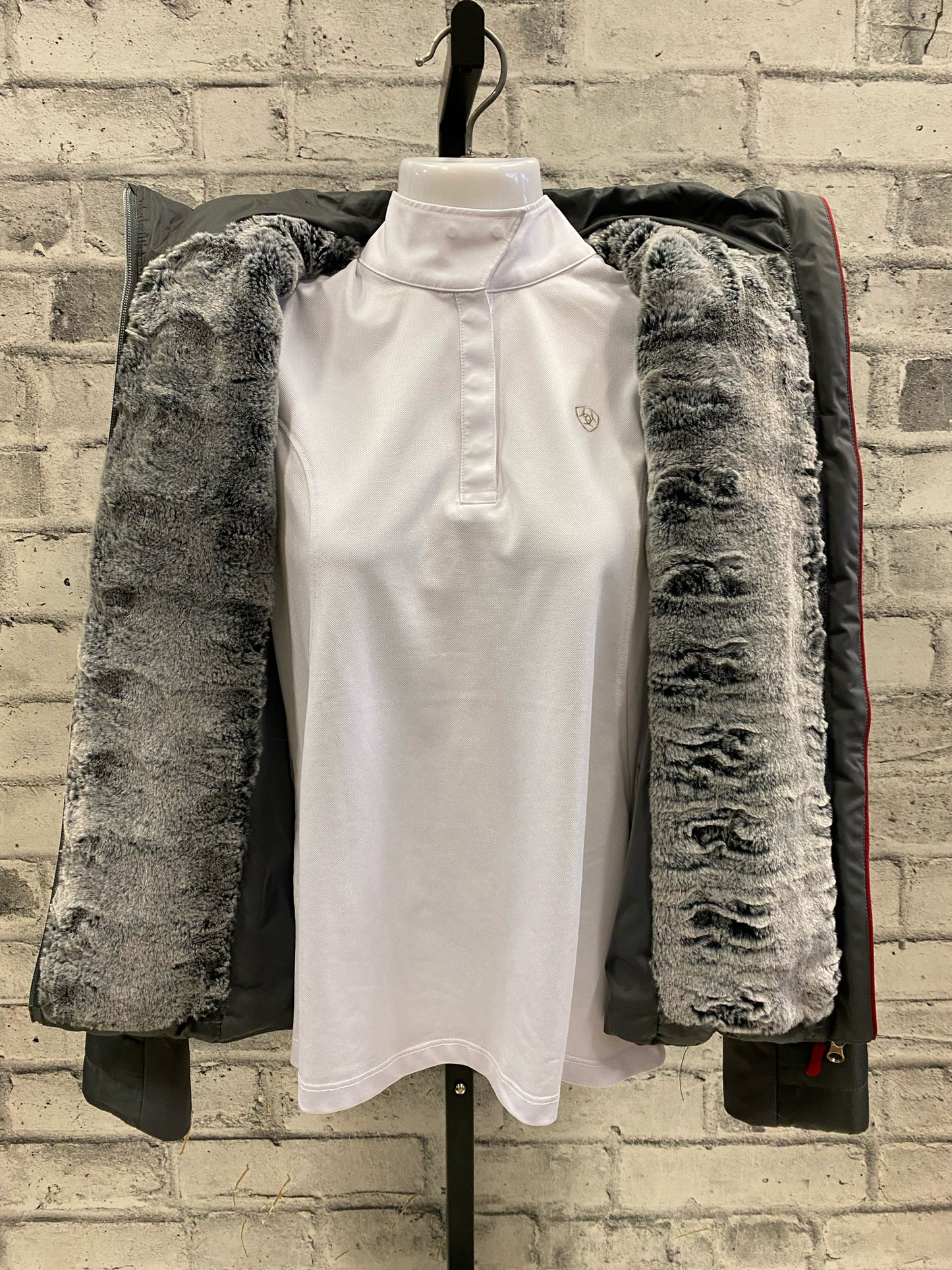 Tred Step Puffy Fur Lined Jacket Grey XS