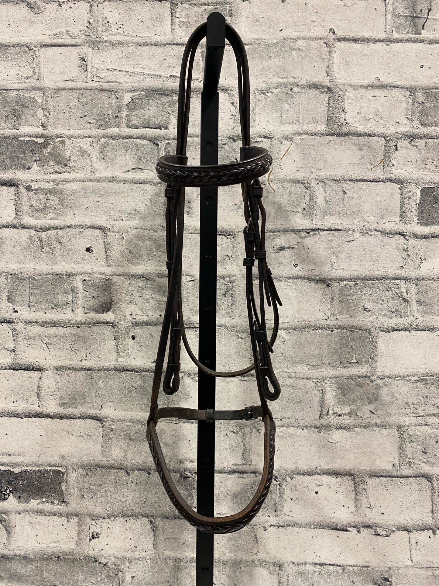 Bobbys Tack Braided Leather AP Bridle Brown F