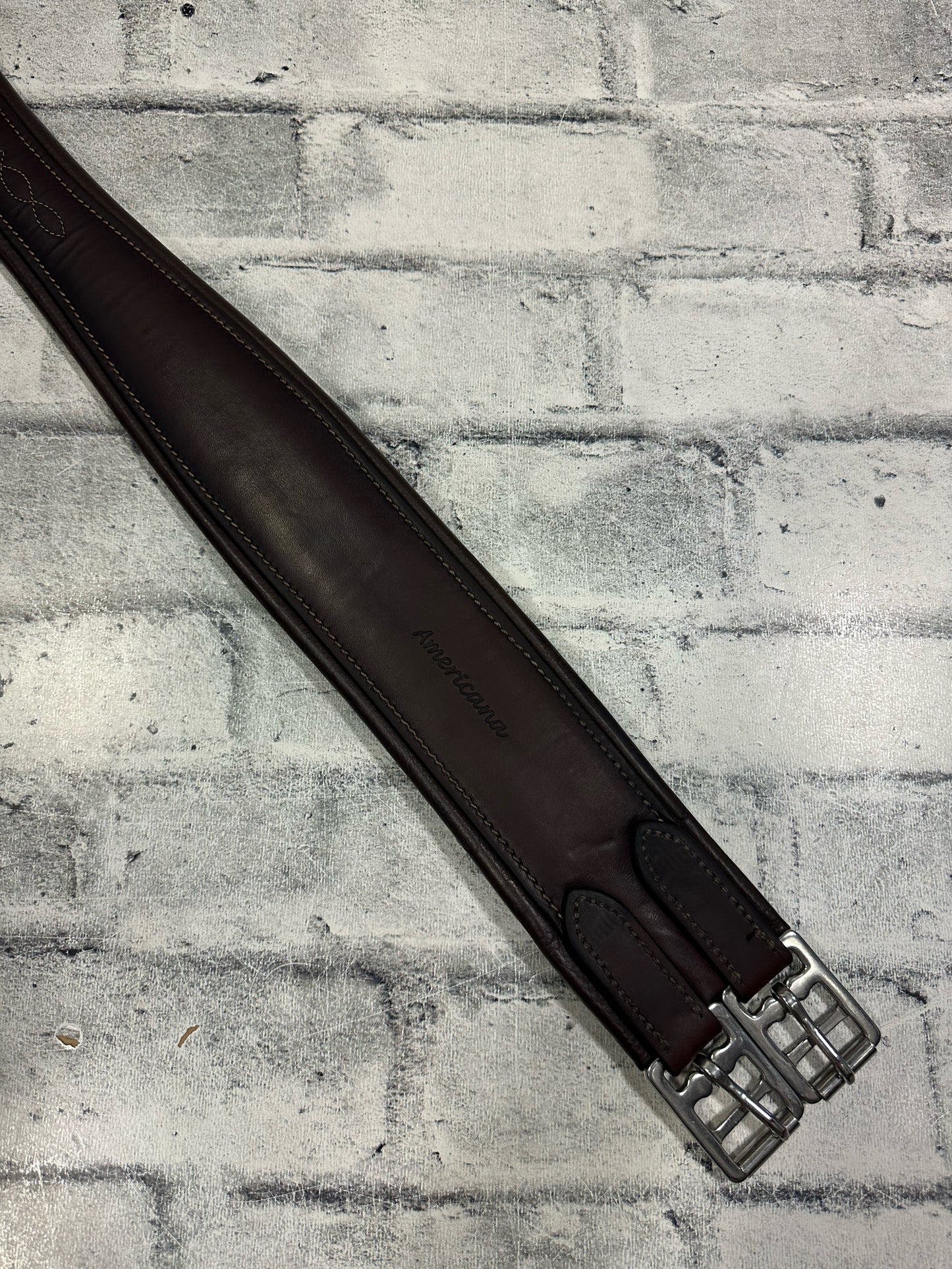 52" Americana Leather Girth Brown w/ One Side Elastic