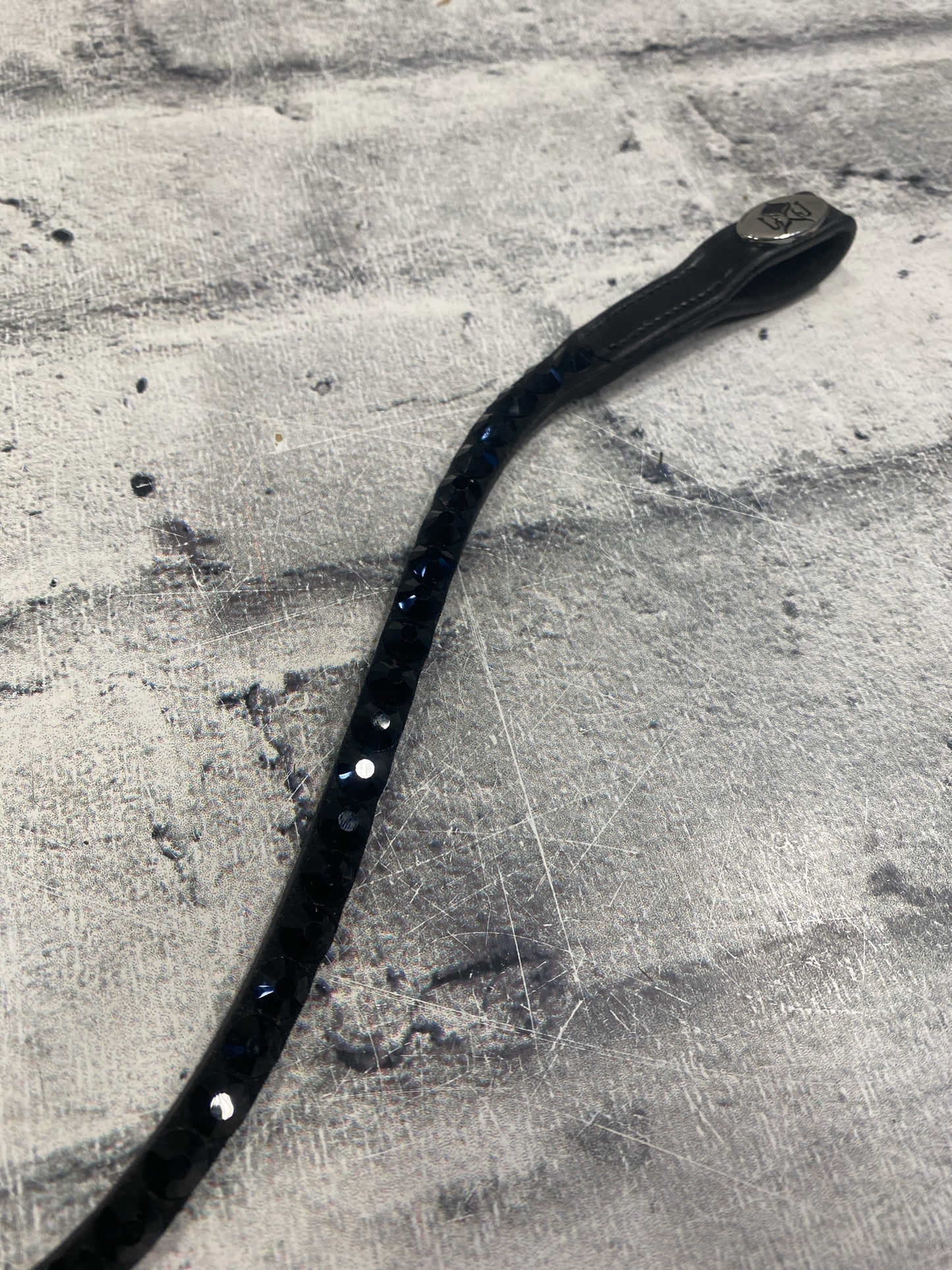 17" QPH U-Shaped Browband Black Rhinestones