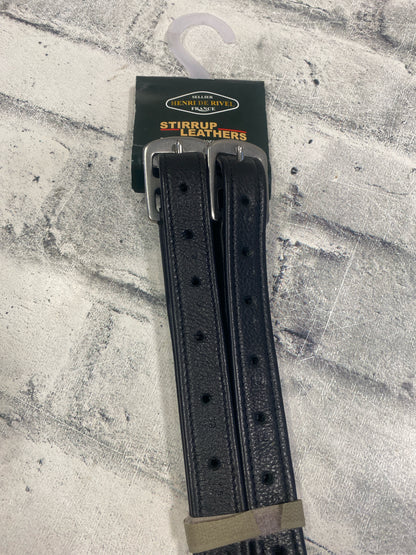 60" HDR Stirrup Leathers Black NEW