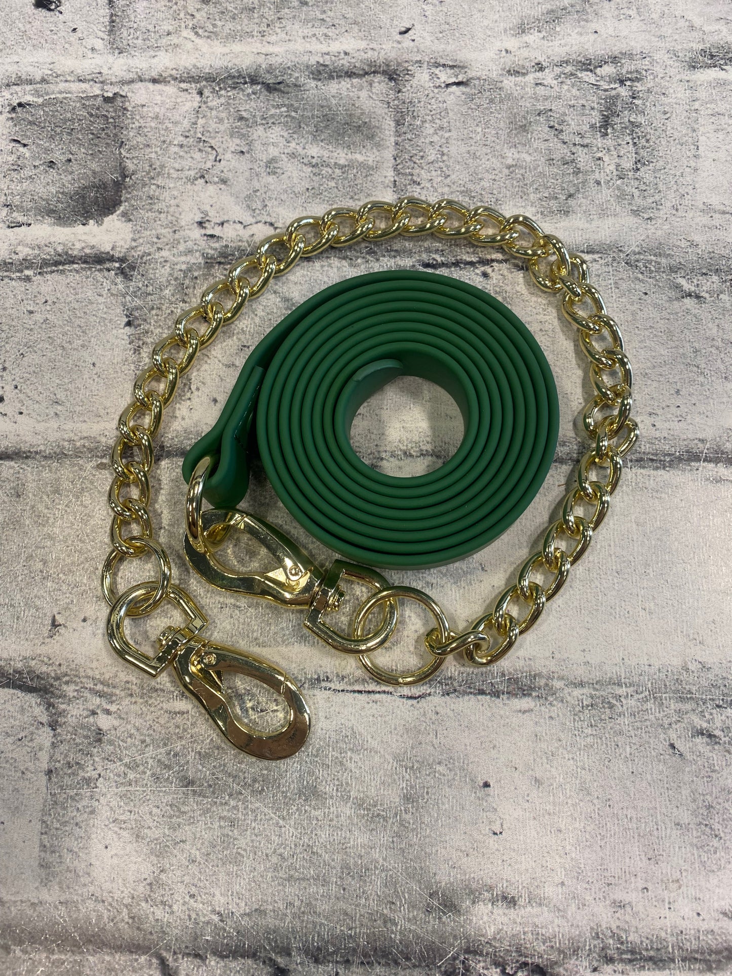 Icavalos Rubber Halter+ Chain Lead Green Cob