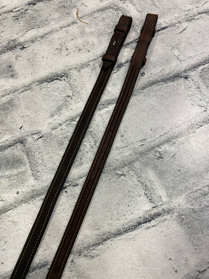 Fancy Stitch Laced Reins Brown