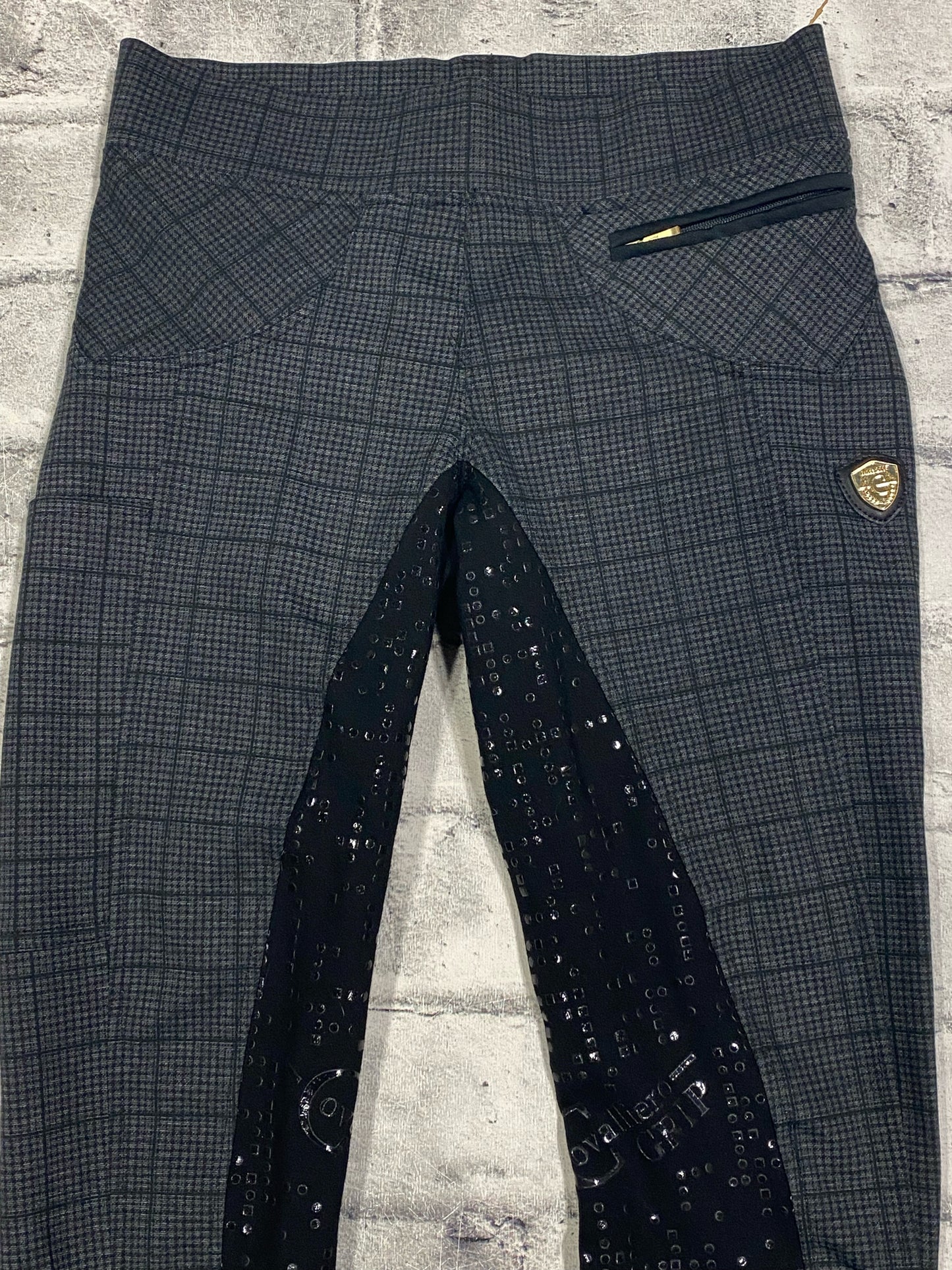 Covalliero FS Pull On Riding Tights Black Plaid 26