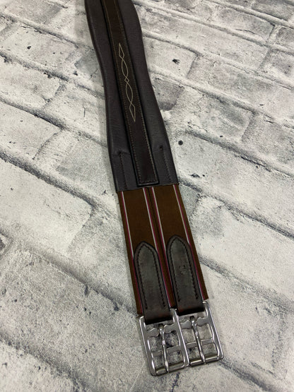 38" Fancy Stitch Leather Girth Brown