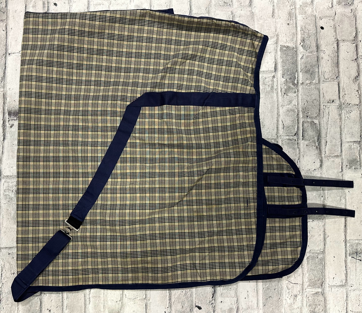 78" Shedrow Cotton Plaid Sheet Blue/Beige