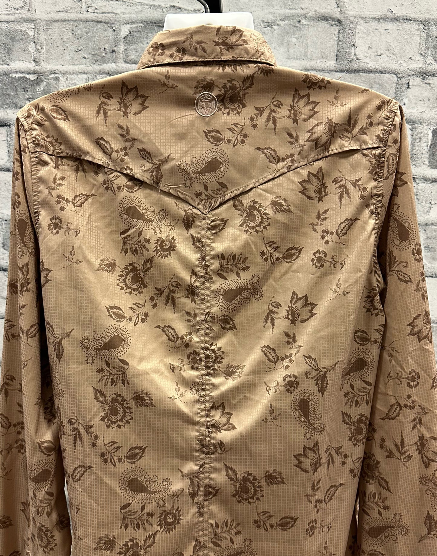 Hooey Button Up Show Shirt Tan Floral M