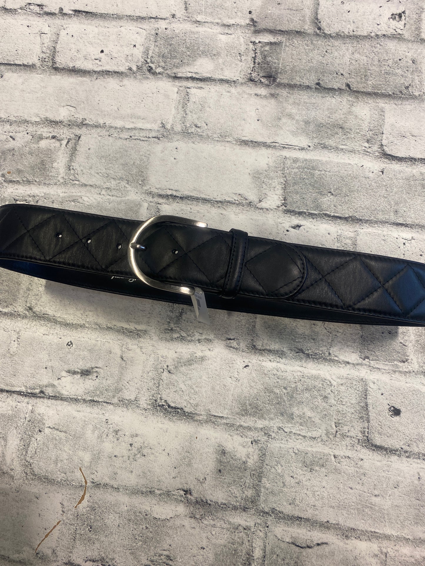 Tailored Sportsman Quilted Leather Belt Black 36 NEW