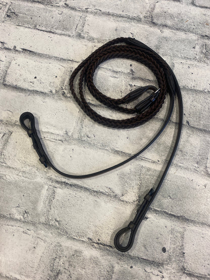 Joseph Sterling Brown Braided Leather Curb Reins
