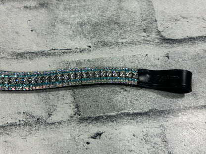 15" Equiture Iridescent Aqua Curve Browband