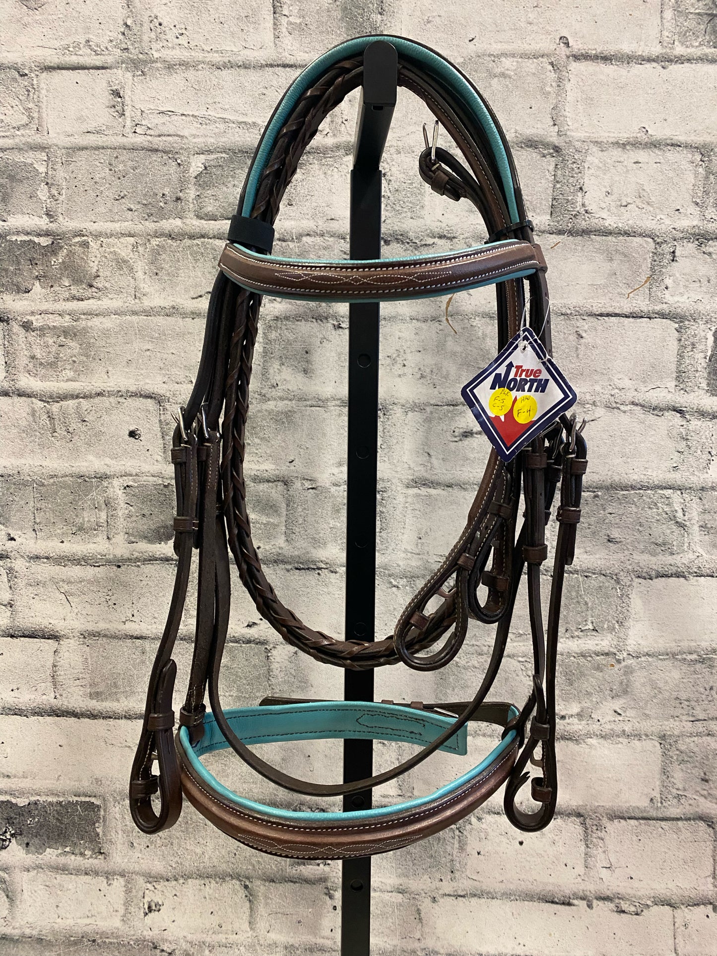 True North Fancy Stitch Blue Padded Bridle + Laced Reins F