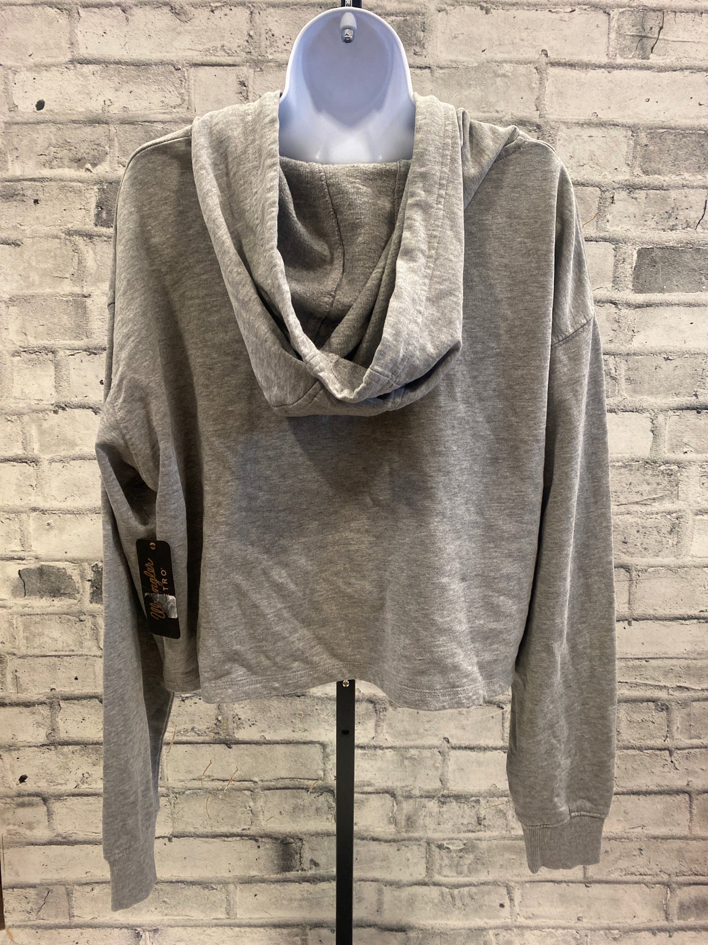 Wrangler Retro Cropped Hoodie Grey S NEW