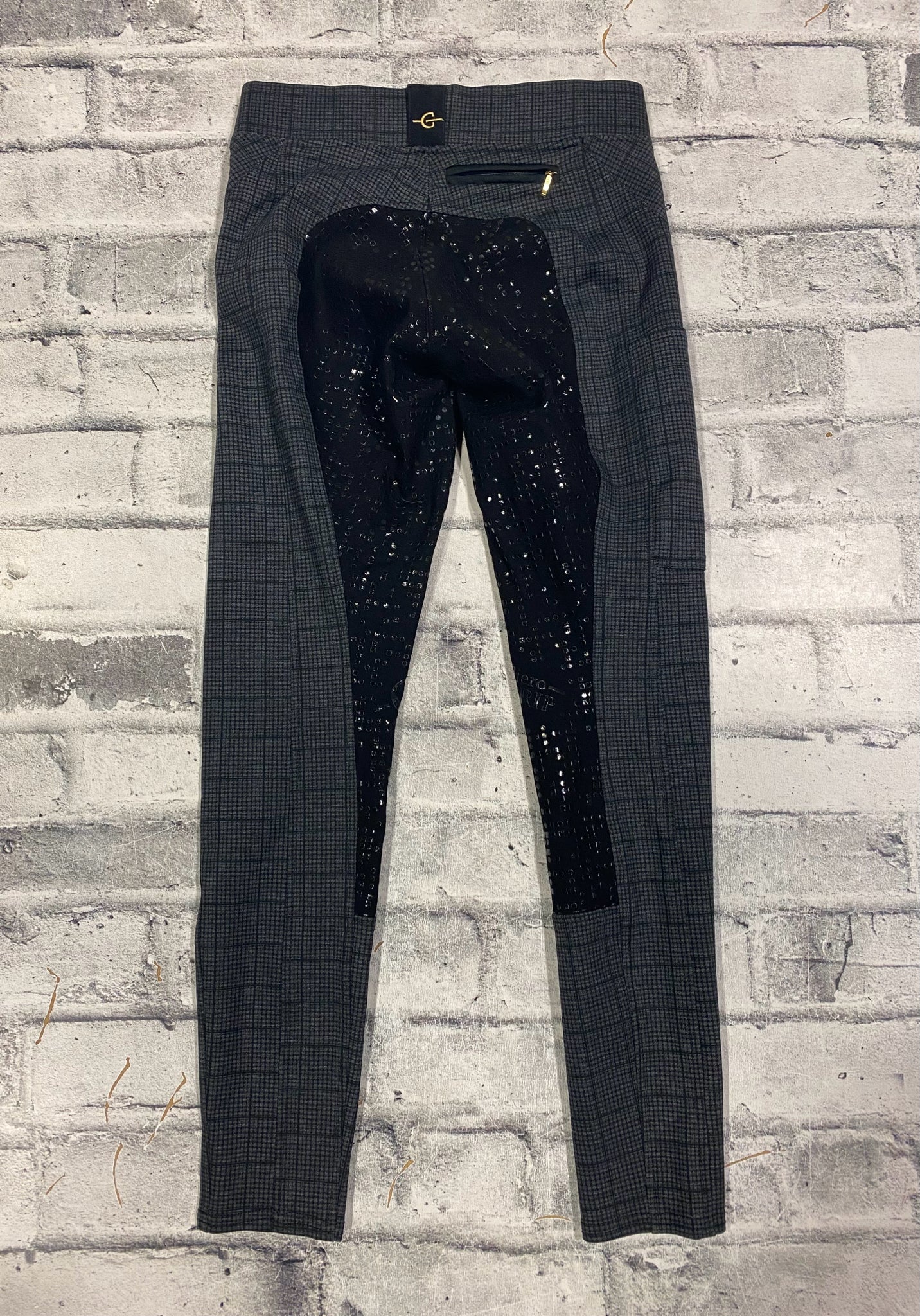 Covalliero FS Pull On Riding Tights Black Plaid 26