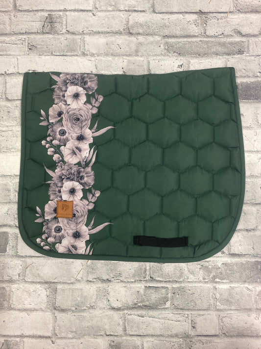 Dotibel Dressage Pad Green/Grey Flowers