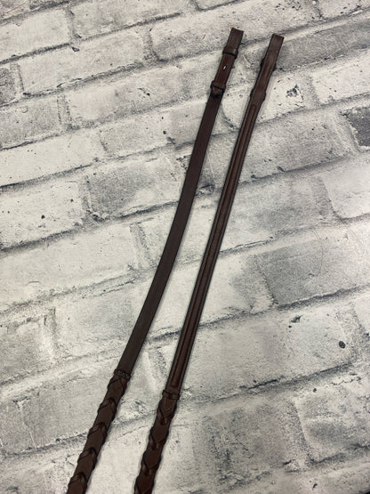 Fancy Stitch Raised Bridle Brown F + Reins